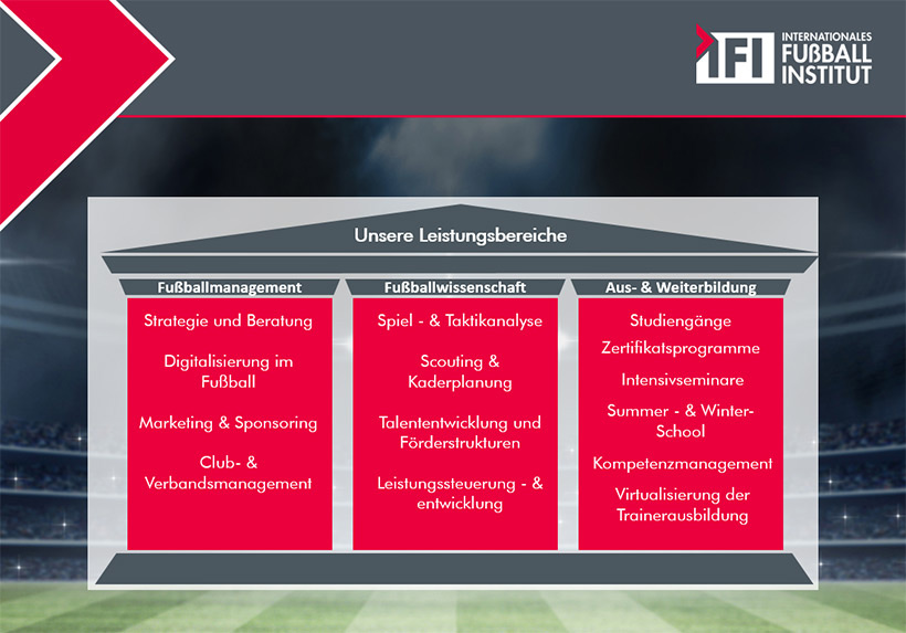 Lernen Sie unsere Leistungsbereiche kennen Darstellung der Leistungsbereiche des IFI