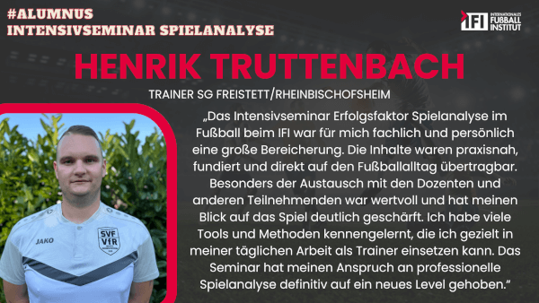 Unsere Alumni - Henrik Truttenbach Intenisvseminar Spielanalyse