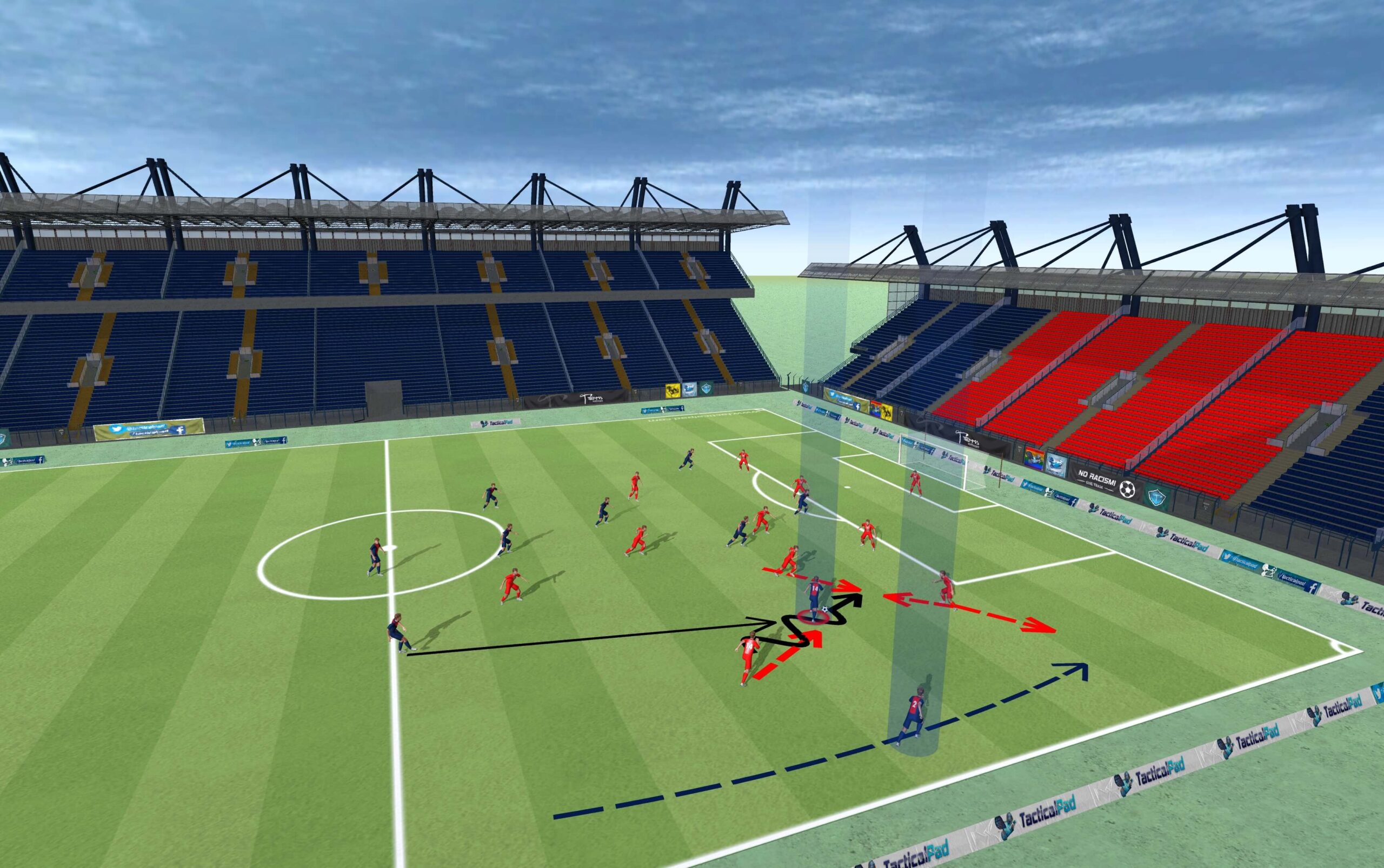 Verteidigungskonstellation FCB – PSG – FC Bayern im organisierten Verbund gegen doppelt besetzten Flügel von PSG (1)